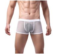 Vêtements de nuit Sexy Femme Moyen Hommes Sexy Sous-vêtements Taille Hommes Sous-vêtements Sport Respirant Loisirs Mesh Lingerie Croix, Blanc., L