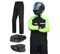 Vêtements de pluie de moto | Rainuos de moto pour hommes | Réflexion réfléchissante et légère avec bottes pour chasse, travaux de construction, pêche, camping, cyclisme, randonnée, déplacement, Noir