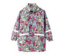 Vêtements de Pluie pour Filles imperméables à Capuche Dessins animés Salopette Coupe-Vent Mode extérieure Trench Manteau pour Enfants (6-7 Years)