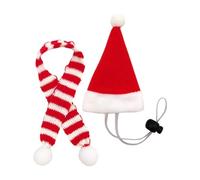 Vêtements de poulet - Vacances Santa Cosplay Dress Up | Ensemble de chapeau de costume de poulet de Noël | Sangle de menton réglable pour poule, hamster, lapin, chatte, chiot, lizard, ferme