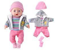 Vêtements de poupée 36 cm, vêtements de poupée 36 cm, Baby Annabell Vêtements Vêtements Poupée Combinaison de neige Poupée 36-43 cm avec manteau, chemisier, pantalon, chapeau et chaussettes pour fille