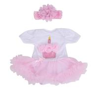 Vêtements de poupée bébé Enfants Simulation Jolie Robe Bord en Dentelle Rose Motif en Forme de Bougie exécution exquise Conception réaliste pour poupées de 20 à 22 Pouces matériau