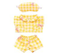 Vêtements de Poupée de 17cm, Pyjama à Nœud Papillon avec Masque pour Les Yeux Mignon Doux Accessoires Jouet pour Collectionneurs et Passionnés Décoration et Présentation (Jaune)
