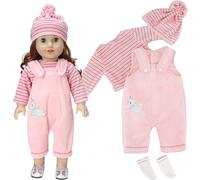 Vêtements de poupée de 45,7 cm - Tenues mignonnes - Combinaison, cylindre et chaussettes pour poupées de 35 à 45 cm - Rose (pas de poupée)