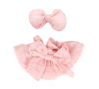 Vêtements de Poupée, Jupe Rose en Polyester avec Nœud Ensembles D'accessoires Élégants et Adorables pour Poupées d'une et Deux Générations