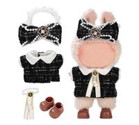 Vêtements de poupée mignons pour labubu - Accessoires Pop Blind Mystery Box Mart - Mini La Boo-Boo Blah Bu Bu BuLafufu Ropa - Jouet en peluche - Chapeau - Robe - Pyjama à capuche - Noir