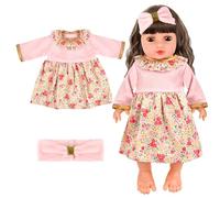 Vêtements de Poupée pour New Born Baby Poupée, Set Vêtement de Poupée, Tenue Vêtement pour Poupée Vetement Poupee, Tenue de Poupée Accessoires pour Poupées avec Bandeau pour Poupée 35-45 cm