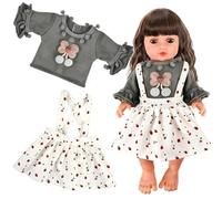 Vêtements de Poupée pour New Born Baby Poupée, Set Vêtement de Poupée, Tenue Vêtement pour Poupée Vetement Poupee, Tenue de Poupée Accessoires pour Poupées avec Habit Jupe pour Poupée 35-45 cm