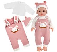 Vêtements de Poupée pour New Born Baby Poupée, Vêtement de Poupée, Tenue Vêtement pour Poupée Vetement Poupee, Tenue de Poupée Accessoires avec Chapeau Habit Pantalon pour Poupée 35-45 cm