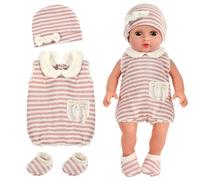 Vêtements de Poupée pour New Born Baby Poupée, Vêtement de Poupée, Tenue Vêtement pour Poupée Vetement Poupee, Tenue de Poupée Accessoires avec Chapeau Barboteuse Chaussettes pour Poupée 35-45 cm
