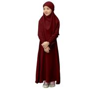 Vêtements de prière pour Enfants et bébés Filles, Deux pièces, Robe Musulmane avec Hijab, Moyen-Orient, Dubaï, Tenues Arabe 3-12 Ans