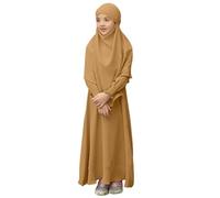 Vêtements de prière pour Enfants et bébés Filles, Deux pièces, Robe Musulmane avec Hijab, Moyen-Orient, Dubaï, Tenues Arabe 3-12 Ans