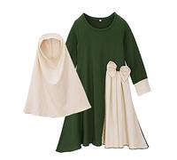Vêtements de prière pour enfants filles robes musulmanes à manches longues Abaya avec hijab Islam Vêtements de prière pour filles Robe de prière Ramadan Vêtements musulmanes, a, 140 cm