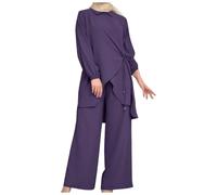 Vêtements de prière pour femmes Islam Ensemble de vêtements décontractés décontractés Robe musulmane Deux pièces Ensemble à manches longues avec pantalon Grandes tailles Costume festif Tenue de soirée