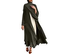 Vêtements de prière pour femmes Islam Vêtements de prière Abaya Femme Manches Longues Robe musulmane islamique caractéristique arabe turque Robe Ramadan Longue Robe de prière, O Armée Vert, XL