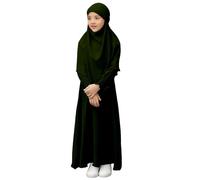 Vêtements de prière pour fille Ramadan Burka Khimar Abaya Ensemble de robes islamiques Robe de prière musulmane Khimar Abaya Ensemble de vêtements de prière pour femme Namaz Elbisesi Kadin Jilbab 3-12
