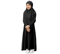 Vêtements de prière pour fille Ramadan Burka Khimar Abaya Ensemble de robes islamiques Robe de prière musulmane Khimar Abaya Ensemble de vêtements de prière pour femme Namaz Elbisesi Kadin Jilbab 3-12