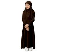 Vêtements de prière pour fille Ramadan Burka Khimar Abaya Ensemble de robes islamiques Robe de prière musulmane Khimar Abaya Ensemble de vêtements de prière pour femme Namaz Elbisesi Kadin Jilbab 3-12