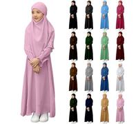Vêtements de prière pour fille Ramadan Burka Khimar Abaya Ensemble de robes islamiques Robe de prière musulmane Khimar Abaya Ensemble de vêtements de prière pour femme Namaz Elbisesi Kadin Jilbab 3-12
