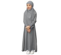 Vêtements de prière pour fille Ramadan Burka Khimar Abaya Ensemble de robes islamiques Robe de prière musulmane Khimar Abaya Ensemble de vêtements de prière pour femme Namaz Elbisesi Kadin Jilbab 3-12