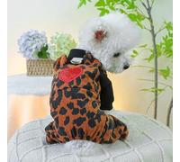 Vêtements de Saint-Valentin pour chiens et chats - Vente en gros directe d'usine (tenue de couple imprimé léopard - pantalon, XL)