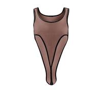 Vêtements de sculpture du corps pour homme, combinaison transparente, sous-vêtements en maille élastique et lisse, sous-vêtements éléphants pour hommes, kaki, XL
