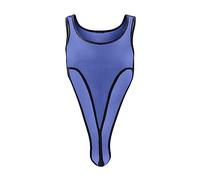 Vêtements de sculpture du corps pour homme, combinaison transparente, sous-vêtements en maille élastique et lisse, sous-vêtements éléphants pour hommes, bleu, XXL