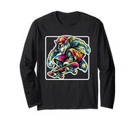 Vêtements de Skate rétro pour Hommes et Enfants Y2K Cool Wolf Manche Longue