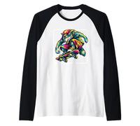Vêtements de Skate rétro pour Hommes et Enfants Y2K Cool Wolf Manche Raglan