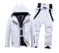 Vêtements De Ski Sport de Neige Hommes Femmes Ensemble Ski imperméable Snowboard Costumes mâle en Plein air Montagne Femme Snowsuit Chaud Tenue vêtements(White,XX-Large)