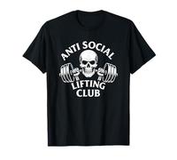 Vêtements de Sport Anti Social Lifting Club Skull Barbell T-Shirt