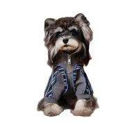 Vêtements de Sport d'automne for Schnauzers, Ours en Peluche et Bichons frisés - Sweats élégants à Rayures et Blocs de Couleur(Grey,XS)