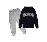 Vêtements De Sport - Nouvel ensemble pull capuches Ensemble sweat capuche imprimé populaire sur sous-vêtements 2023 Vêtements d'extérieur manches longues imprimés avec lettres (Black 3-4 Years)