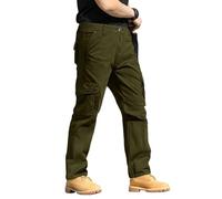 Vêtements de Sport pour Homme Pantalon Travail Multipoches de Running Cargo Multipoches Pantalon Cargo Militaire Mode Softshell Impermeable Pantalons de Randonnée Homme Vert armée 3XL