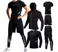 Vêtements de Sport pour Hommes Costume de Compression et Sport de Remise en Forme Pantalon de Course en Plein Air Chemise Top Veste à Manches Longues