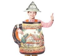 Vêtements de tasse de bière allemande, tenue de costume de l'Oktoberfest, combinaison de fête de fête, matériau respirant, usure amusante unisexe, 310g ou 470g, pour la célébration des événements de c