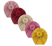 Vêtements de tête filles enfants solides accessoires turban 5 pièces bébé chapeau noué tout-petits soins bébé été affaires bébé, d, taille unique