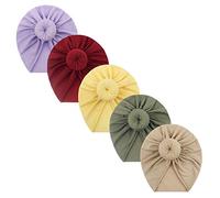 Vêtements de tête filles enfants solides accessoires turban 5 pièces bébé chapeau noué tout-petits soins bébé été affaires bébé, e, taille unique