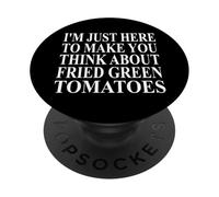 Vêtements de tomates Vertes Frites | Design Amusant d'amant de tomates PopSockets PopGrip Adhésif