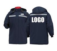 Vêtements De Travail avec Logo Personnalisé pour Hommes, Coupe-Vent d'hiver Chauds Sweat À Capuche avec Bande Réfléchissante, Manteaux De Veste pour Ateliers en Plein Air Color1,L