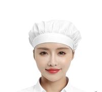 Vêtements de travail respirants en coton for restauration, cantine, hôtel, couvre-cheveux, casquette de Chef, chapeau de cuisinier, Service alimentaire, vêtements d'usine for femmes et hommes(White)