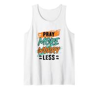 Vêtements d'encouragement basés sur la Foi Pray More Worry Less Débardeur
