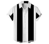 Vêtements des années 50 pour homme - Style rétro rockabilly - Chemise bowling à manches courtes - Décontracté - Boutonnées - Chemises hawaïennes - Chemises d'été - Grandes tailles - Tees de golf