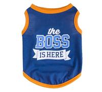 Vêtements d'été en Coton for Chat Sphynx, vêtements avec Lettres imprimées, Gilet for Animaux de Compagnie, Chemise for Chats Gotas Chaton Garfield, Chemises mascottes(Blue Bo,S-Advise 1.2-2.5kg)