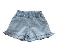 Vêtements d'été pour filles, taille 5, short évasé en denim, vêtements de plage, vêtements de plage pour bébé en élasthanne (bleu, 12-18 mois)