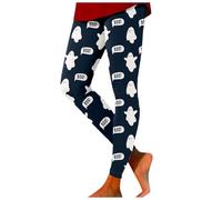 Vêtements d'Hiver à Imprimé de Noël Décontracté à la Mode, Collants Élastiques, Pantalons Décontractés, Pantalons de Yoga Pantacollants, A-marine militaire, M