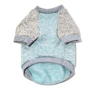 Vêtements d'hiver chaud pull costumes rond peluche raglan pull manteau vêtements accessoires chiens bouledogue vert clair L