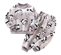 Vêtements d'hiver en flanelle pour garçons et filles - Manches longues - Pantalon de jogging en polaire, gris, 6-12 mois