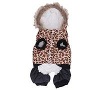 Vêtements d'hiver imprimés léopard pour Chiens, Mignons, Amples, épais, pour prévenir la Perte de Cheveux, Manteau Chaud pour Animaux de Compagnie, Petits et Moyens Chiens (M)