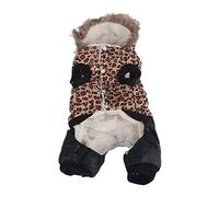 Vêtements d'hiver imprimés léopard pour Chiens, Mignons, Amples, épais, pour prévenir la Perte de Cheveux, Manteau Chaud pour Animaux de Compagnie, Petits et Moyens Chiens (L)